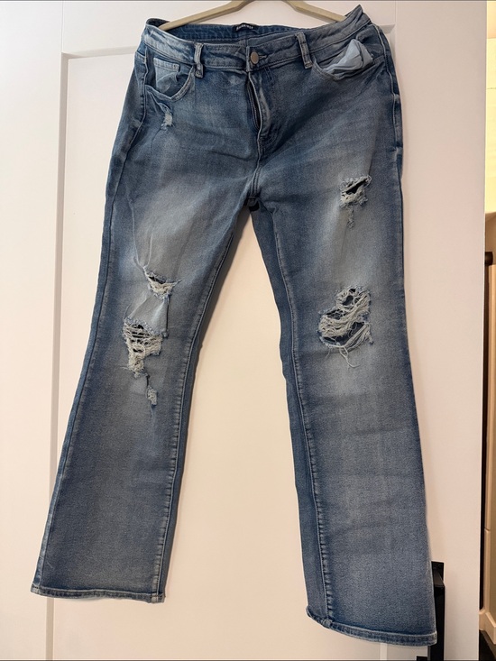 Flamingo Denim - Women's Light Blue Distressed Boot Cut Jeans